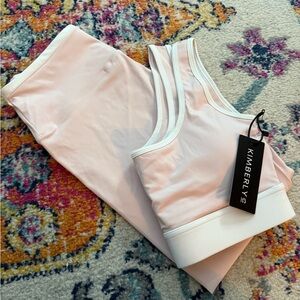 Kimberly Women's Pink & White Active Set NWT